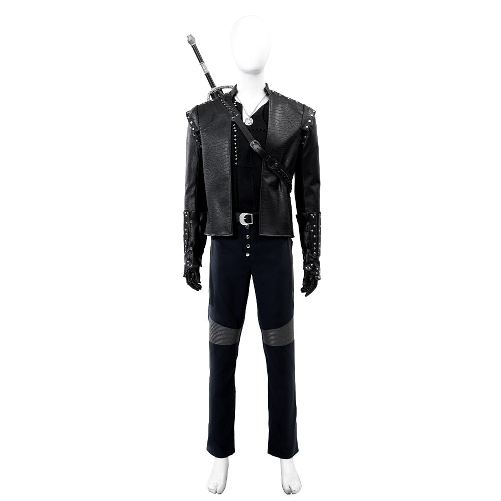 The Witcher Season 5 Geralt of Rivia Cosplay Costume Black Halloween Suit - Image 8