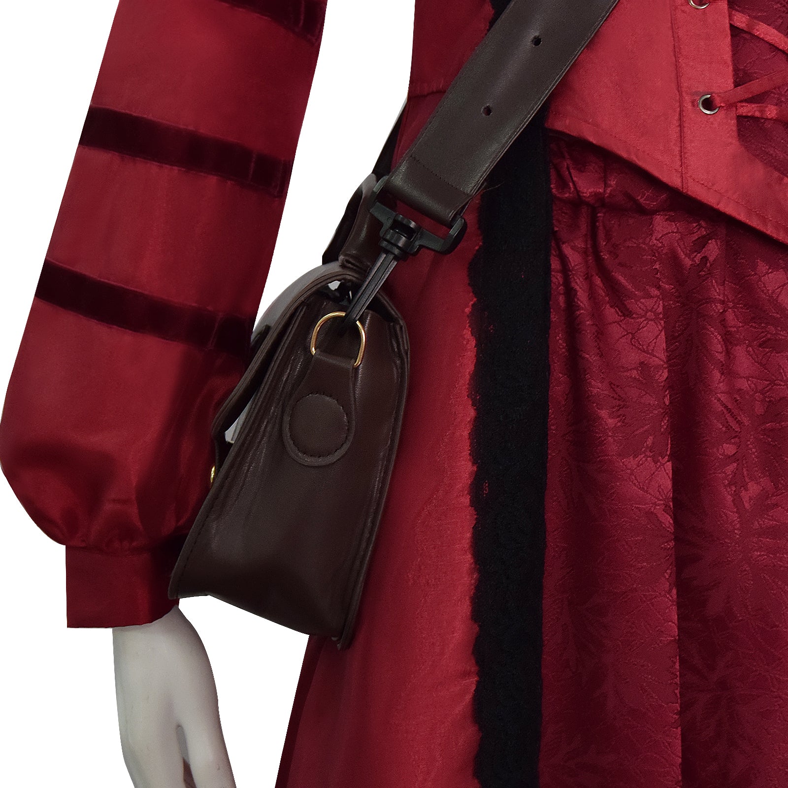 1666: Amsterdam Noa Cosplay Costume Red Long Dress with Accessories - Image 9