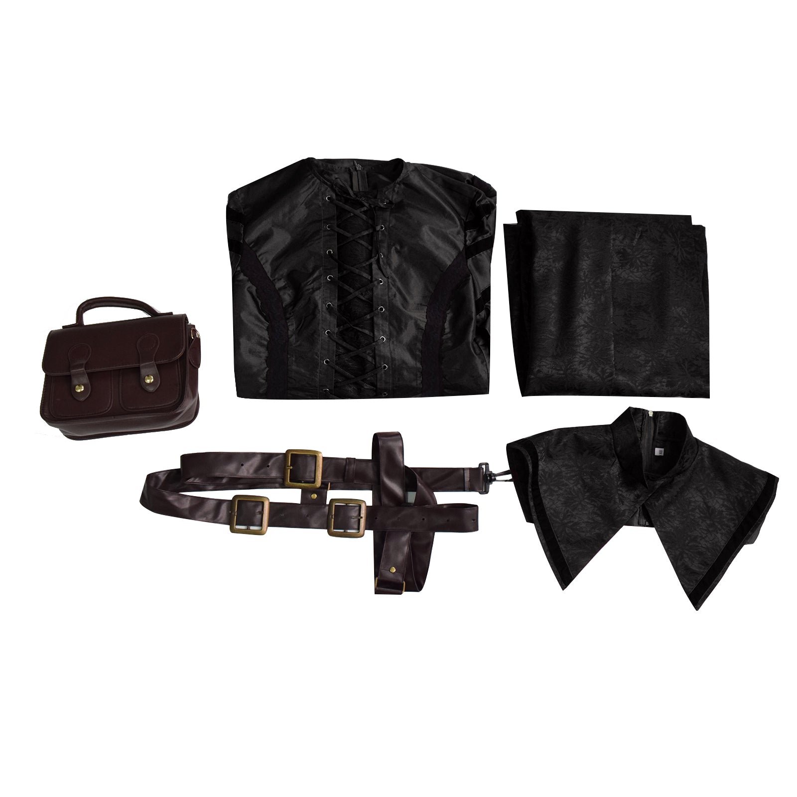 1666: Amsterdam Noa Cosplay Costume Black Long Dress with Accessories - Image 9