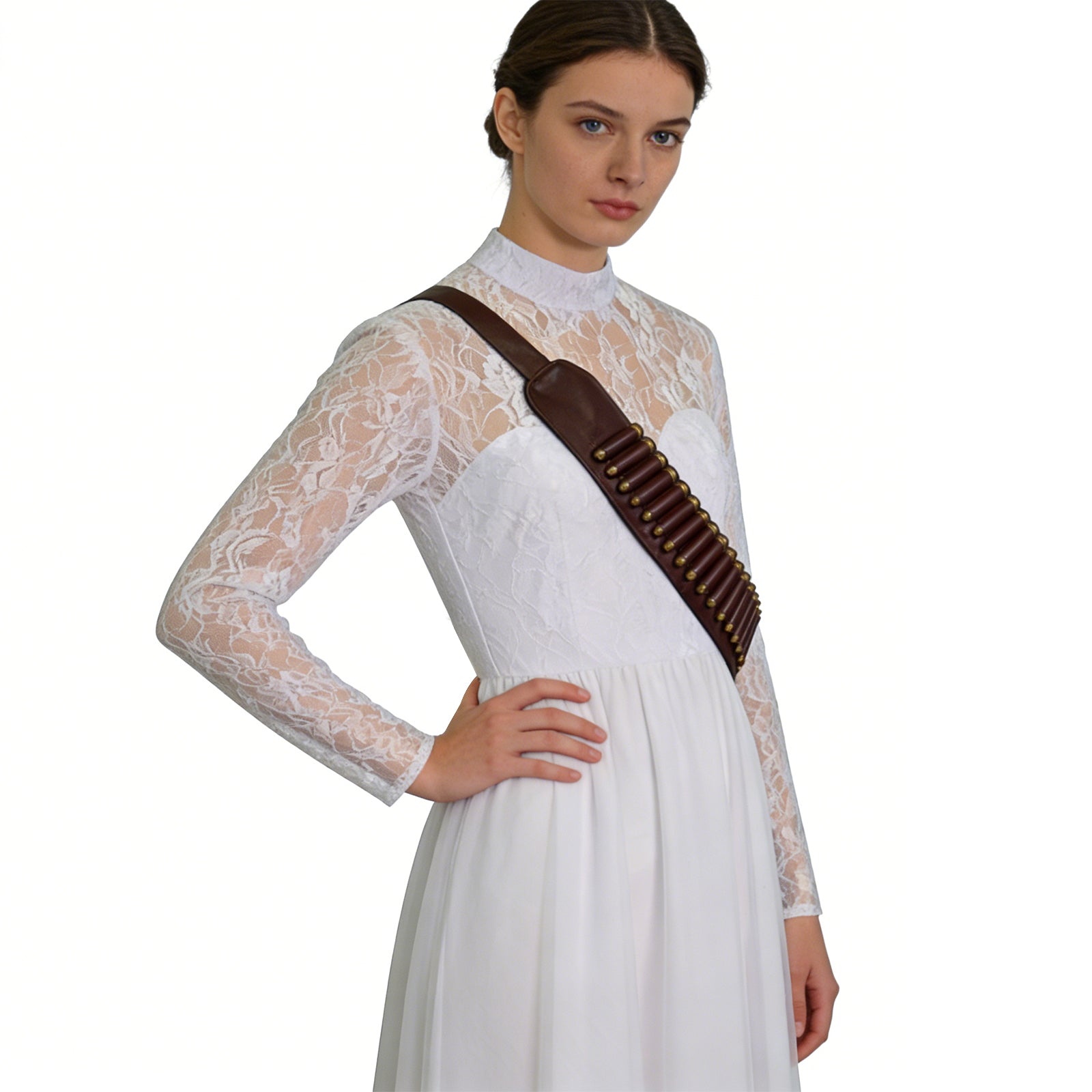 Ready Or Not Grace Cosplay Costume White Wedding Dress Halloween Suit - Image 10