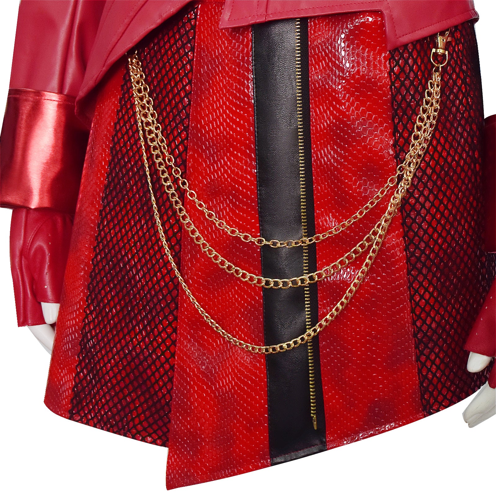 Descendants The Rise of Red Cosplay Costume Red Leather Suit - Image 12