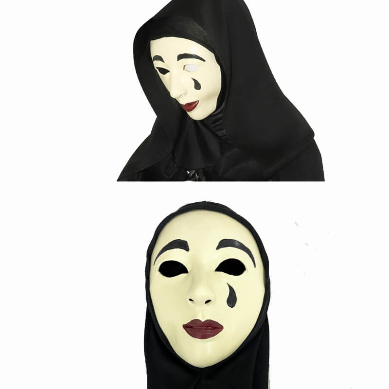 A Haunting in Venice 2023 Hooded Coat Horror Ghost Mask Halloween Cosplay Cape Suit - Image 7