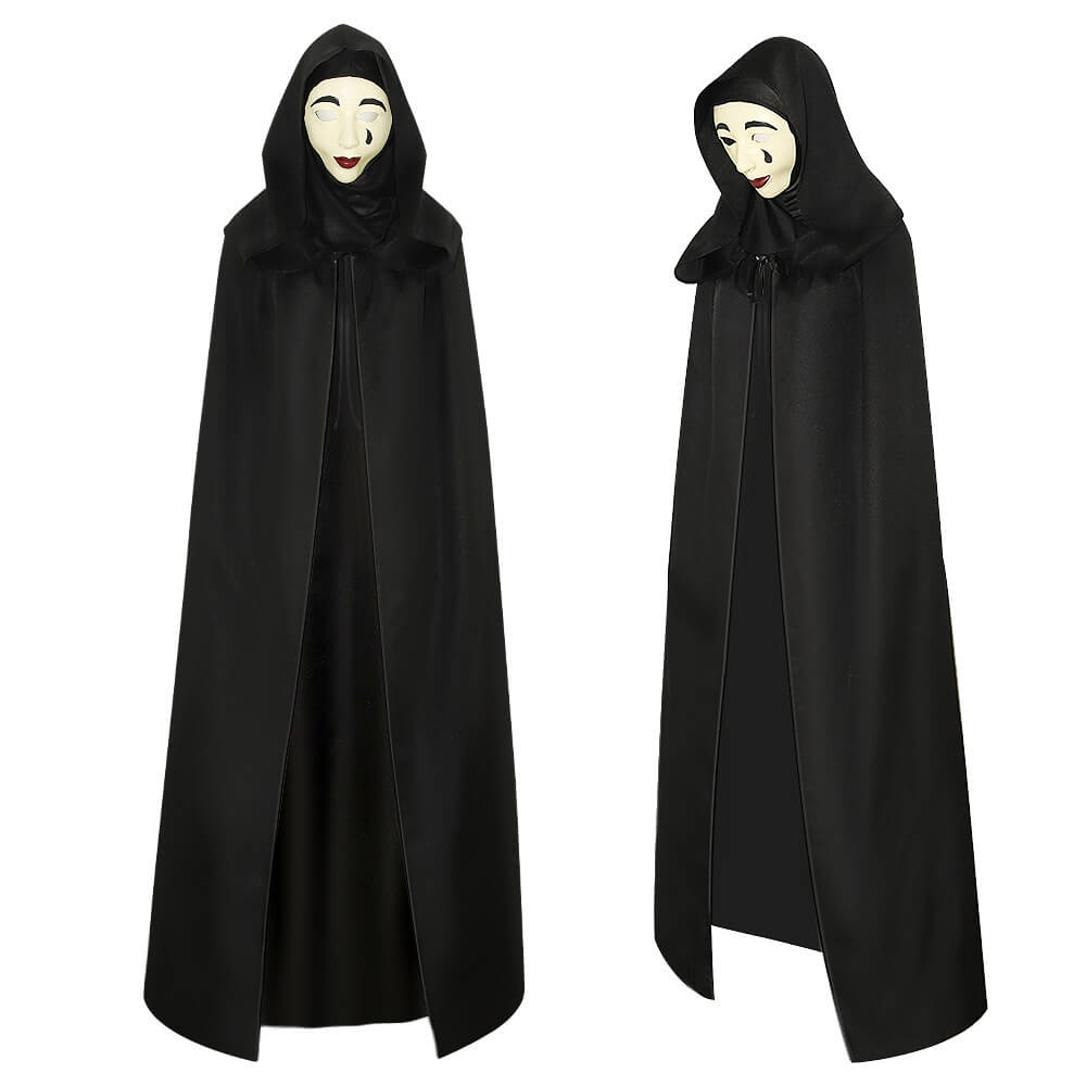 A Haunting in Venice 2023 Hooded Coat Horror Ghost Mask Halloween Cosplay Cape Suit - Image 2