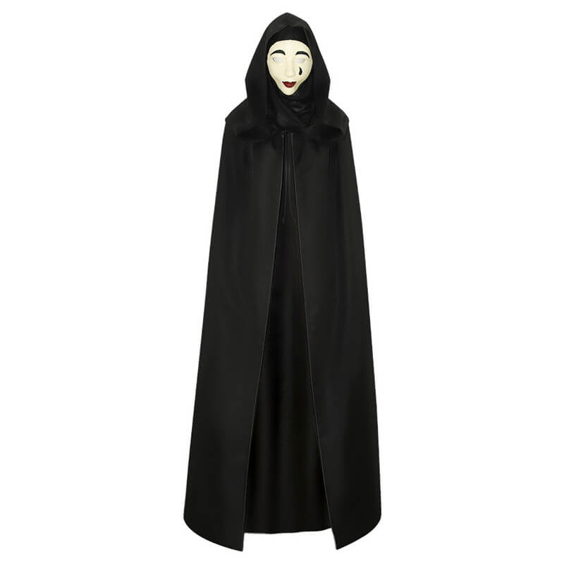 A Haunting in Venice 2023 Hooded Coat Horror Ghost Mask Halloween Cosplay Cape Suit - Image 3