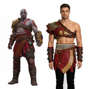 Kratos Cosplay Costume Martial Deity 4 Spartan Warrior Leather Battle Outfit