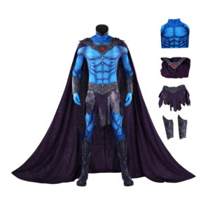 Masters of the Universe Skeletor Cosplay Costume Blue Jumpsuit With Cape