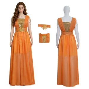 The Lord of the Rings Return of the King Galadriel Elf Queen Orange Maxi Dress