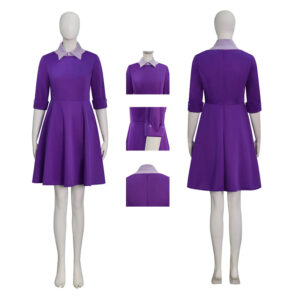 Agnes Cosplay Costume The Testaments Dress Purple Women Halloween Carnival Suit