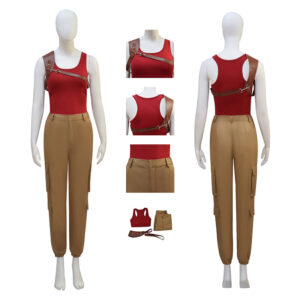 Movie Twisters 2024 Kate Women Red Brown Outfit Cosplay Costume Outfits Halloween