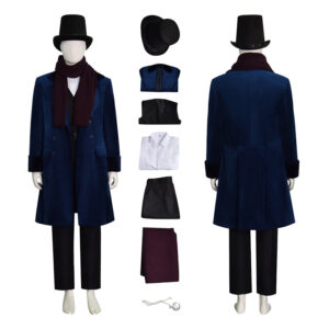 A Christmas Carol Ebenezer Scrooge Cosplay Costume Hat Scarf Christmas Outfit