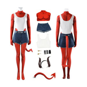 Dispatch Malevola Cosplay Costume Red Jumpsuit Halloween Outfit