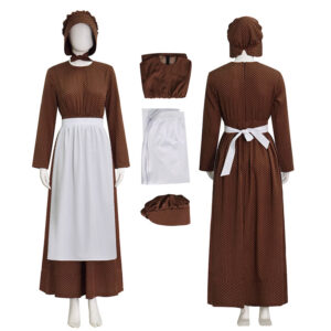 Lady Pioneer Girl Cosplay Costume Little House On The Prairie Halloween Outfit