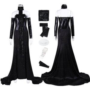 Star Wars Padme Amidala Black Gown Cosplay Costume with Train Party Suit