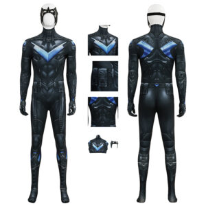 Arkham Knight Nightwing Cosplay Costume Nightwing Printed Jumpsuit