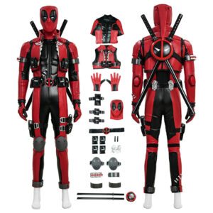 Marvel Rivals Deadpool Red Leather Cosplay Costume
