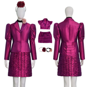 The Hunger Games Effie Trinket Reaping Scene Cosplay Costume Purple Dress