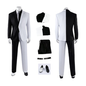 Absolute Two Face White and Black Cosplay Costume Men's Halloween Suit
