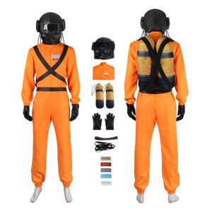 Lethal Company Staff Cosplay Costume Orange Full Halloween Suit