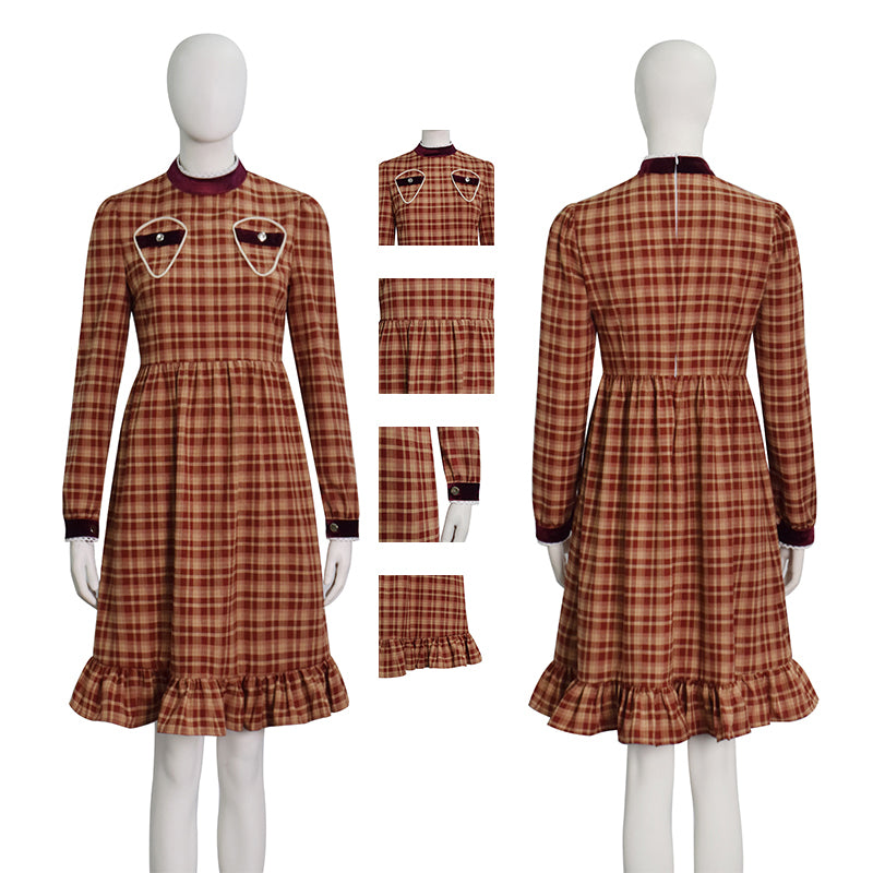 Girls Esther Orphan Cosplay Costume Brown Dress Adults Women Halloween Suit