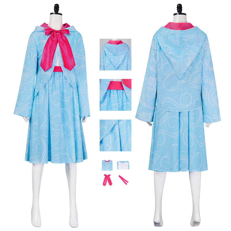Fairy Godmother Cosplay Costume Sleeveless Shirt Dress with Cape Halloween Suit