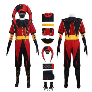 The Freak Circus Pierrot Cosplay Costume Jester Halloween Party Outfit