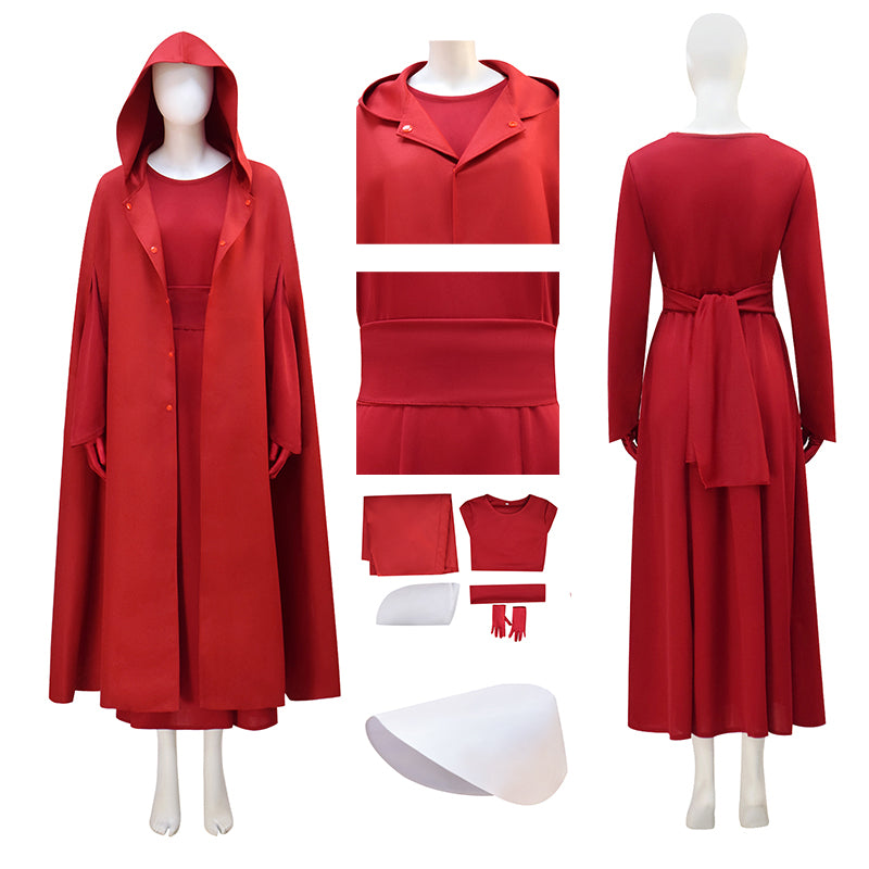The Handmaid's Tale Red Hooded Cape Cosplay Costume Halloween Outfit
