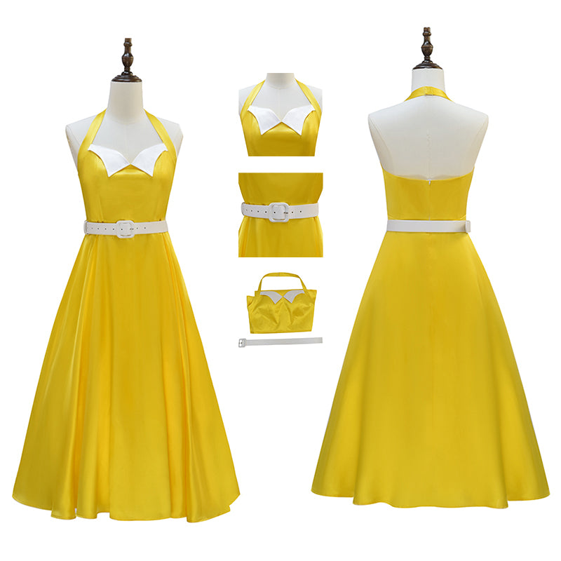 Belinda Chandra Cosplay Costume Doctor Who Yellow Dress Halloween
