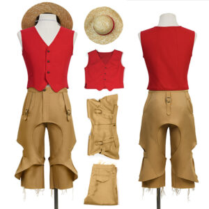 One Piece Live-Action Season 2 Luffy Cosplay Costume Halloween Carnival Suit