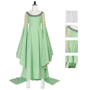 The Lord Of Rings Arwen Cosplay Costume Female Green Halloween Suit