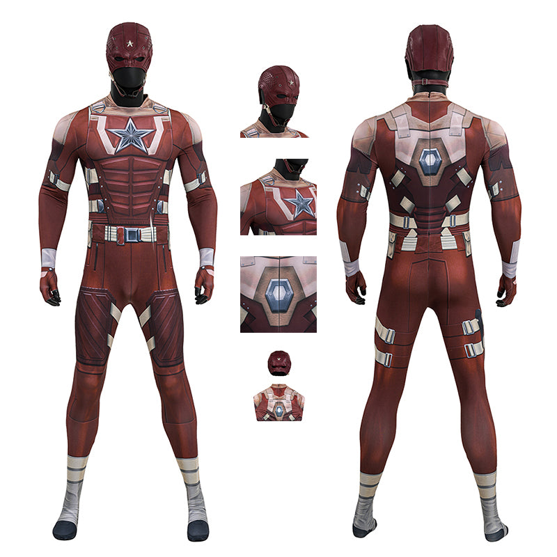 Thunderbolts Red Guardian Cosplay Costume Halloween Jumpsuit Outfit