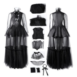 Wednesday Season 2 Wednesday Black Dance Mesh Dress Cosplay Costume