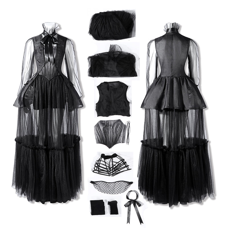 Wednesday Season 2 Wednesday Black Dance Mesh Dress Cosplay Costume