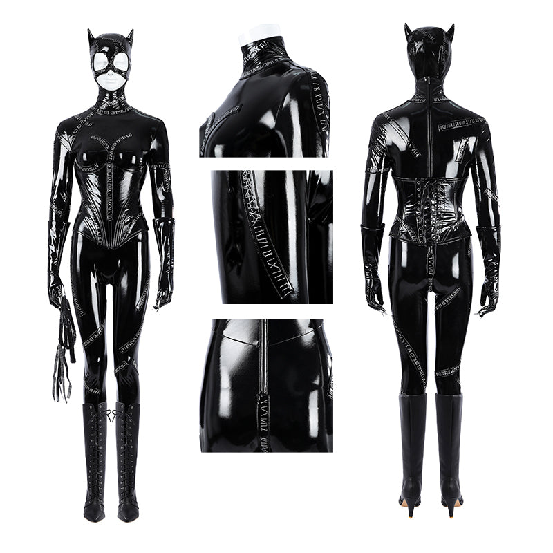 Batman Returns Catwomen Cosplay Costume Dark Jumpsuit Halloween Who Cosplay