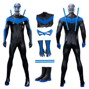 Deluxe Dick Grayson Nightwing Cosplay Costume Nightwing Leather Jumpsuit