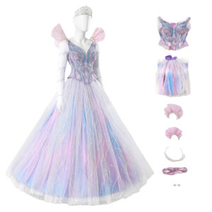 Deluxe Wicked For Good Glinda Cosplay Costume Purple Dress Halloween Outfit