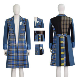 Doctor Who sixth 6th Doctor Cosplay Costume Colorful Lattice Jacket Coat Suit