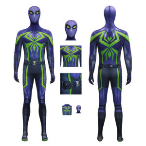 Spider-Man 2 Miles Morales Cosplay Costume Purple Reign Suit Jumpsuit