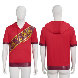 Zombies 5 Ray Cosplay Costume Hoodie Men Red Short Sleeve Hooded Sweatshirt