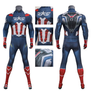 Captain America Cosplay Costume Jumpsuit Outfit 2025 Printed Version