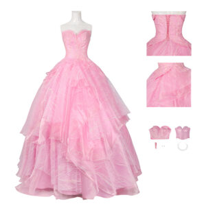 Glinda Wicked Witch Pink Wedding Dress Halloween Costume Outfit Version 2