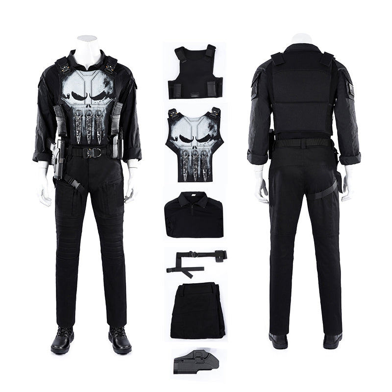 The Punisher Cosplay Costume Spiderman Brand New Day Halloween Outfit