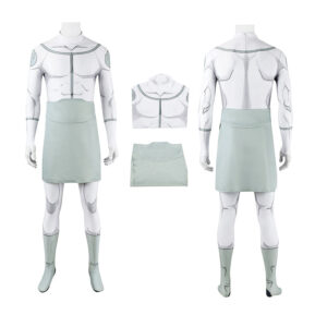 Invincible Mark Grayson Viltrumite Cosplay Costume White Jumpsuit with Apron