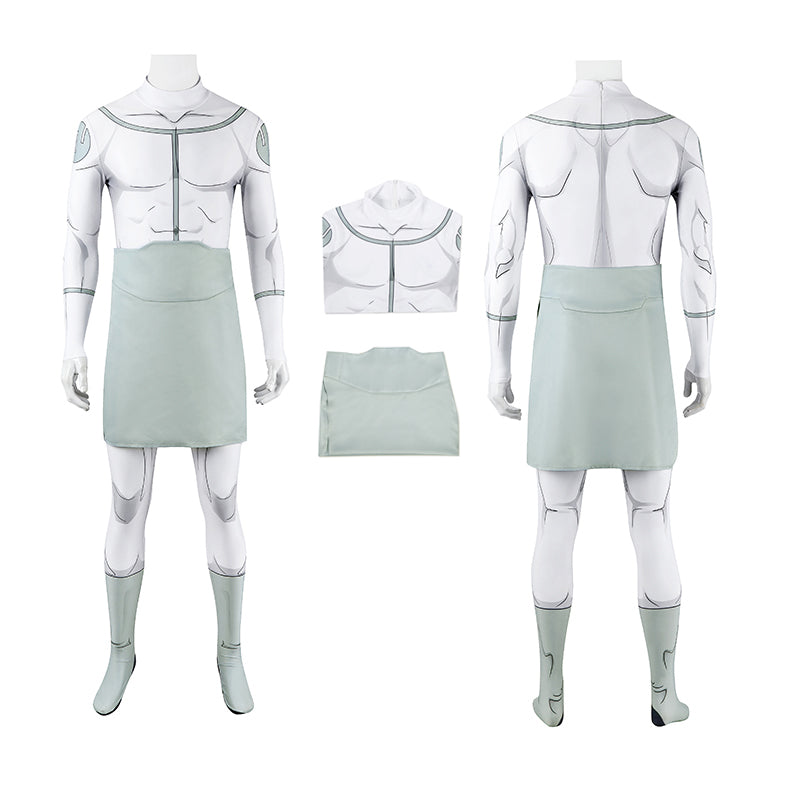 Invincible Mark Grayson Viltrumite Cosplay Costume White Jumpsuit with Apron