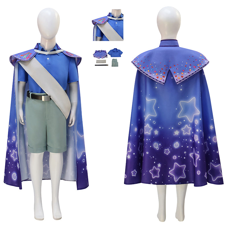 Elio Movie Cosplay Costume Boys Kid's Blue Halloween Parade Carnival