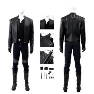 The Witcher Season 5 Geralt of Rivia Cosplay Costume Black Halloween Suit