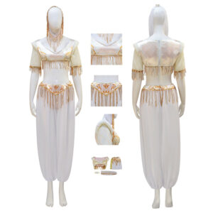 Lady Dream of Jeannie Cosplay Costume Jeannie White Halloween Outfit