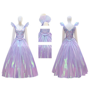 Wicked Witch Glinda Fairy Purple Cosplay Costume Prom Dress Halloween Outfit