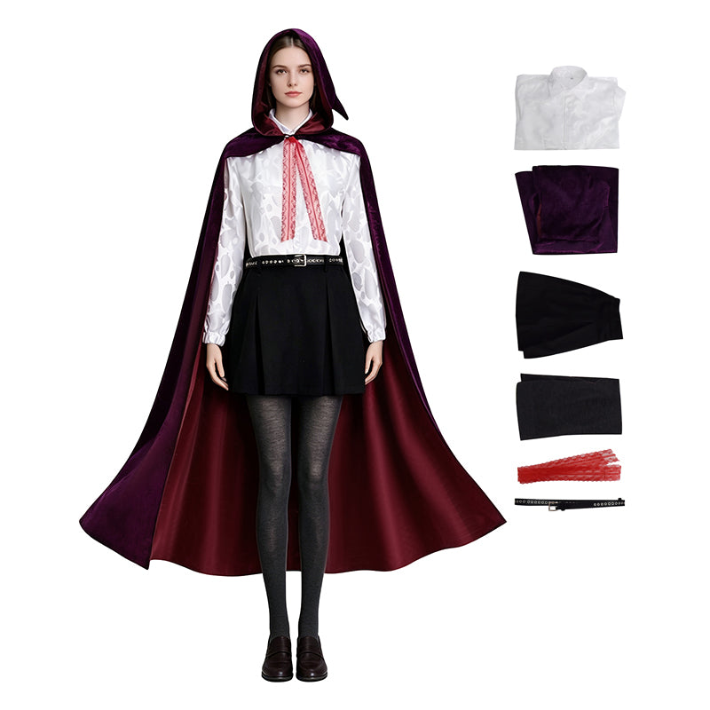 Hexed Billie Cosplay Costume Velvet Hooded Cloak Witch Series Clothing