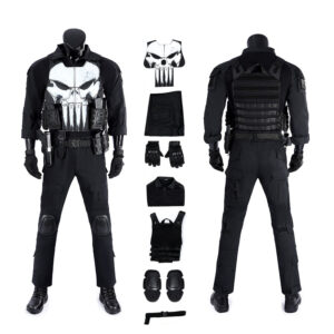 The Punisher Cosplay Costume Frank Castle Skull Suit One Last Kill Halloween