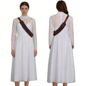 Ready Or Not Grace Cosplay Costume White Wedding Dress Halloween Suit